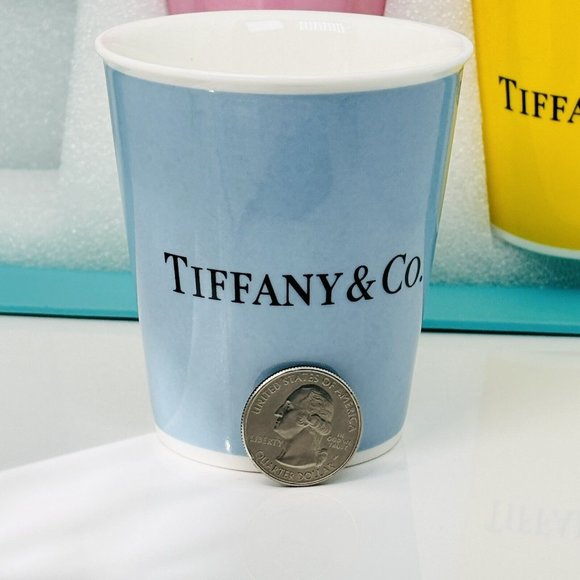 Tiffany 5 Set Colored Paper Coffee Cup Everyday Objects Blue Pink Yellow Green - Picture 4 of 9